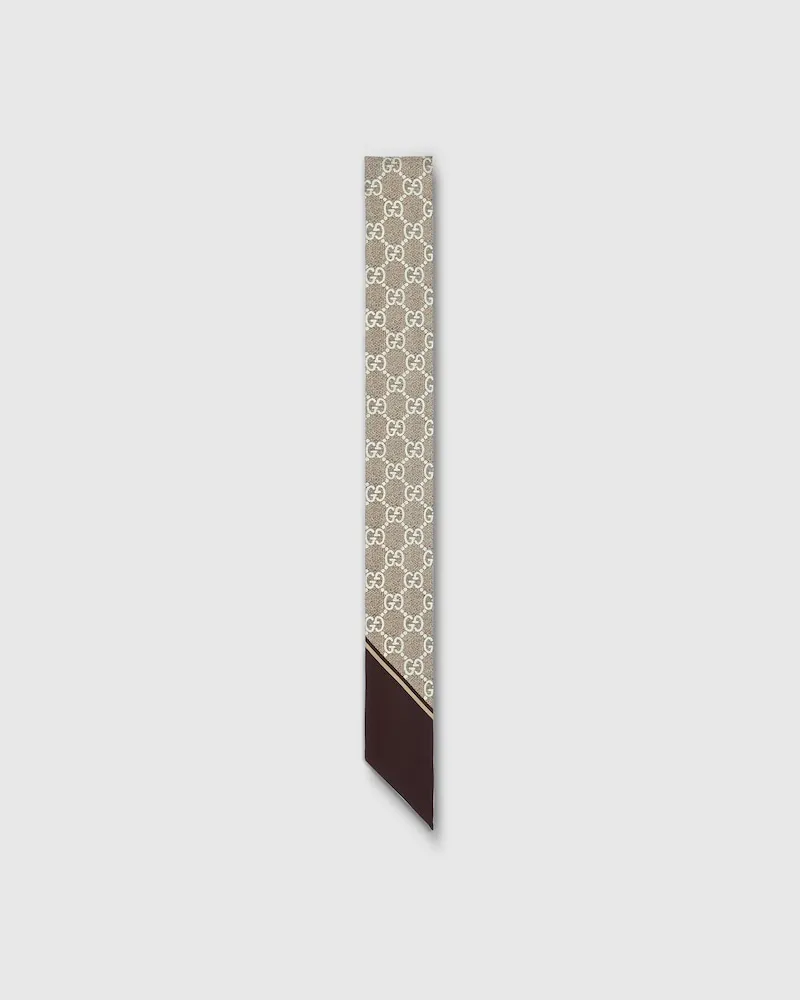 Gucci Band aus Seide Mit Print Beige