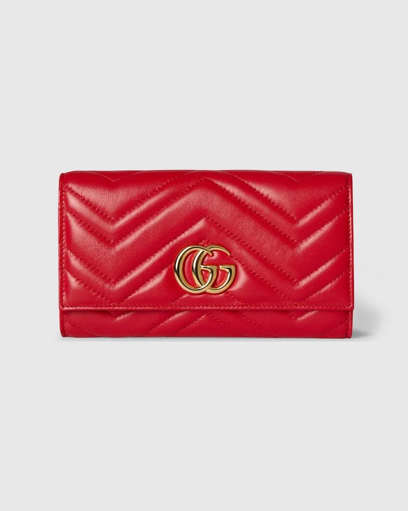 Gucci Portefeuille Long GG Marmont Rouge