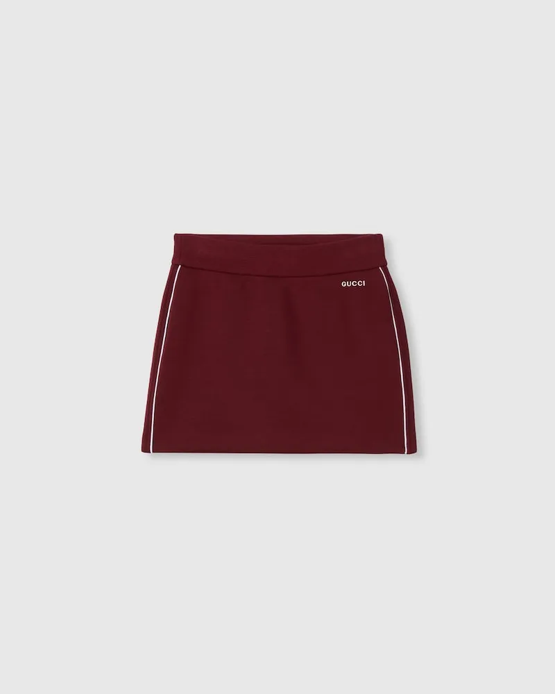 Gucci Minirock aus Jersey Mit Logo, Größe Bordeauxrot