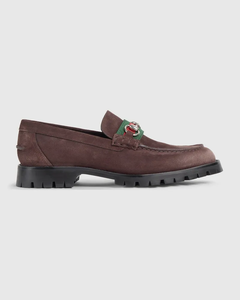 Gucci Herrenloafer mit Horsebit Und Profilsohle Braun