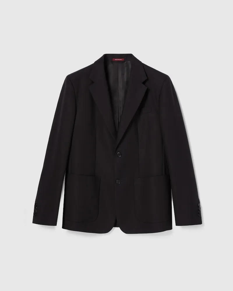 Gucci Einreihiges Jackett aus Baumwollcanvas, Größe Schwarz