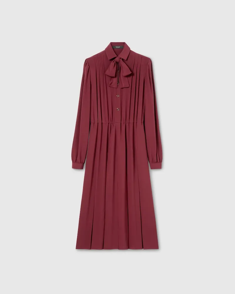 Gucci Robe En Crêpe De Chine En Soie, Taille Bordeaux