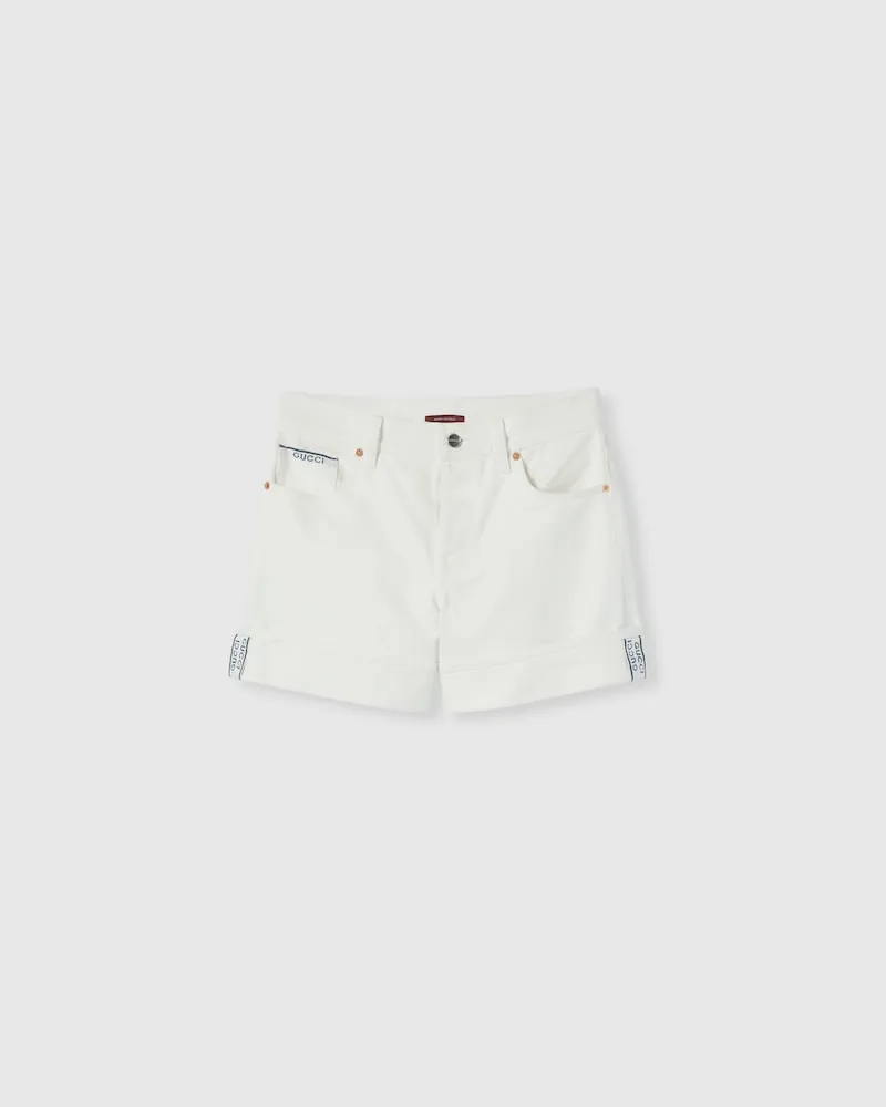 Gucci Shorts aus Selvedge-Denim aus Baumwolle, Größe Weiß