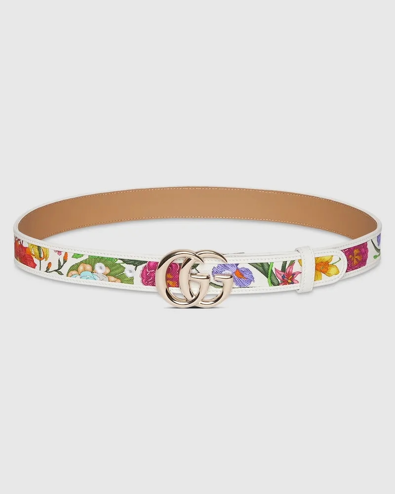 Gucci Schmaler GG Marmont Gürtel, Größe 95 Mehrfarbige