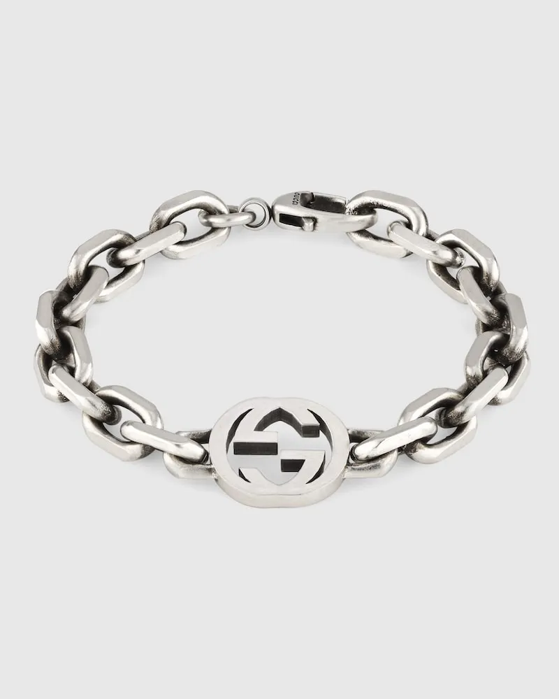Gucci Interlocking Armband Silber