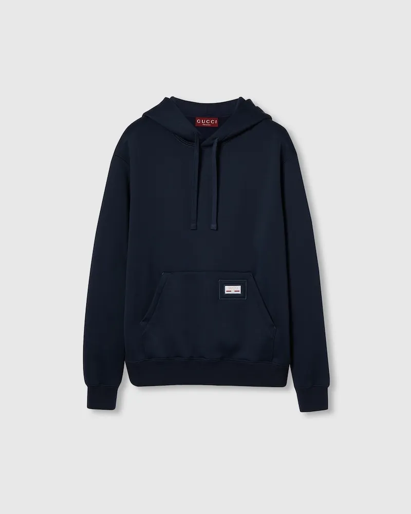 Gucci Sweatshirt aus Technischem Nylon-Jersey, Größe Blau