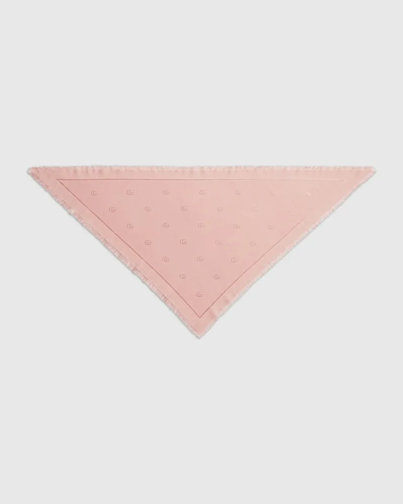 Gucci Halstuch aus Seide Und Wolle mit Doppel G Pink