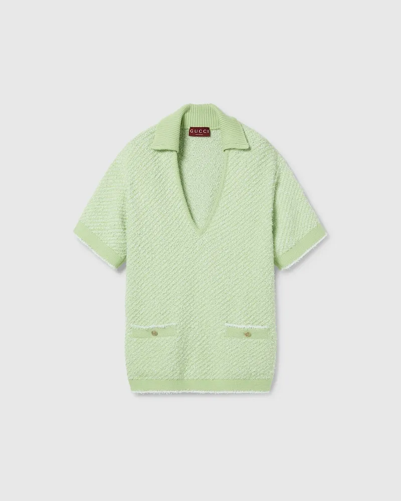 Gucci Poloshirt aus Baumwollmischung, Größe Grün
