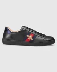 Gucci Ace Herren-Sneaker Mit Stickerei Schwarz