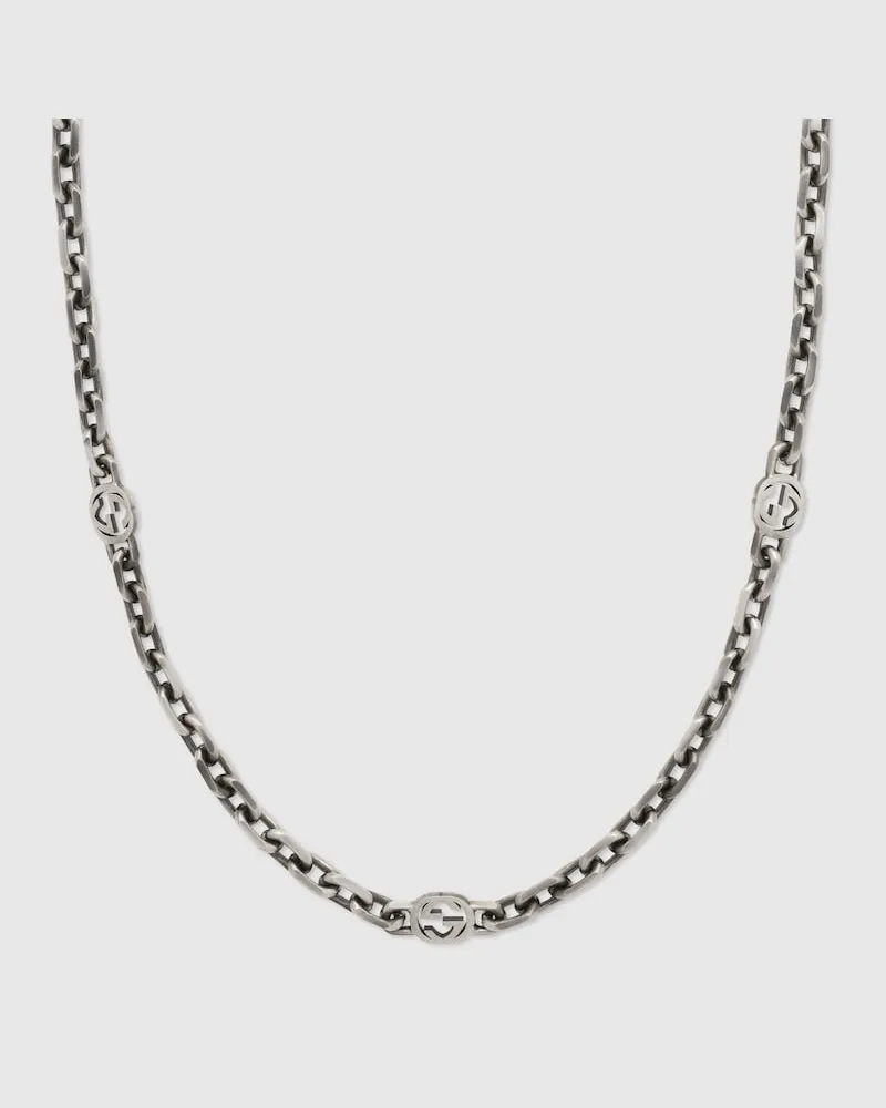 Gucci Interlocking Halskette Silber