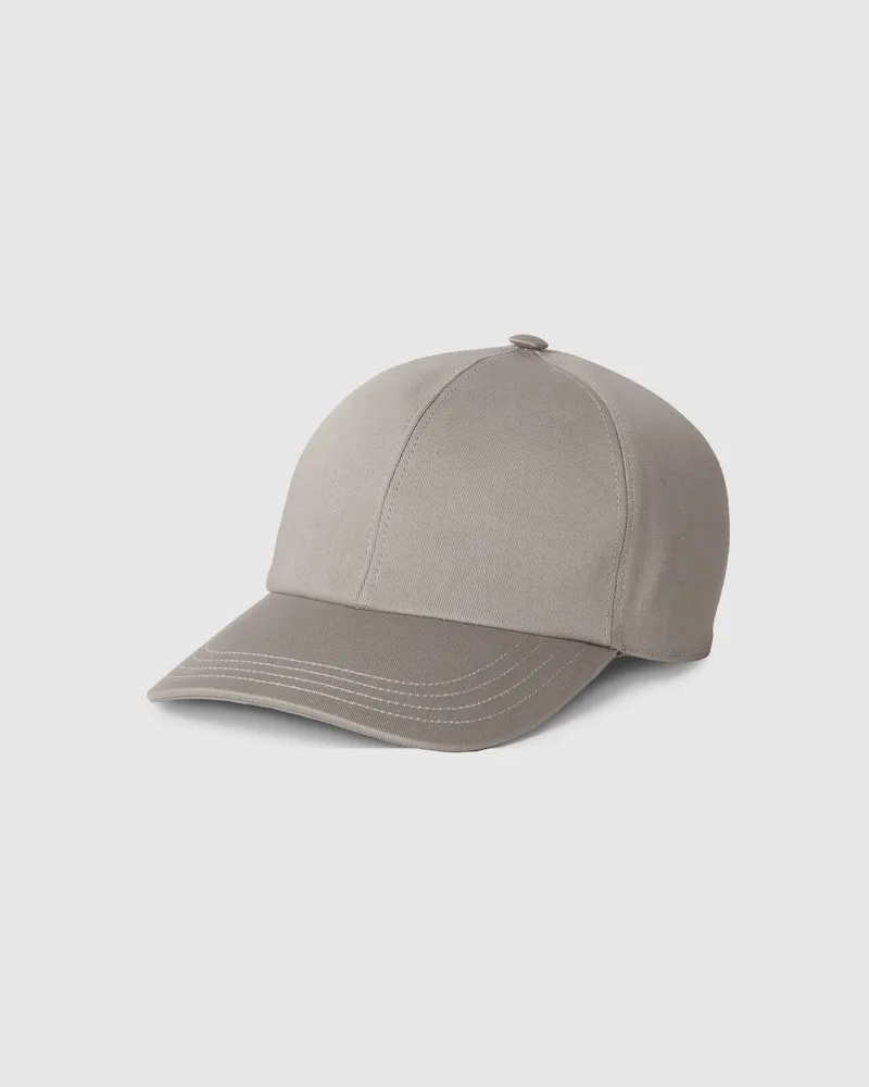 Gucci Baseballkappe aus Baumwolle Mit Stickerei, Größe Grau