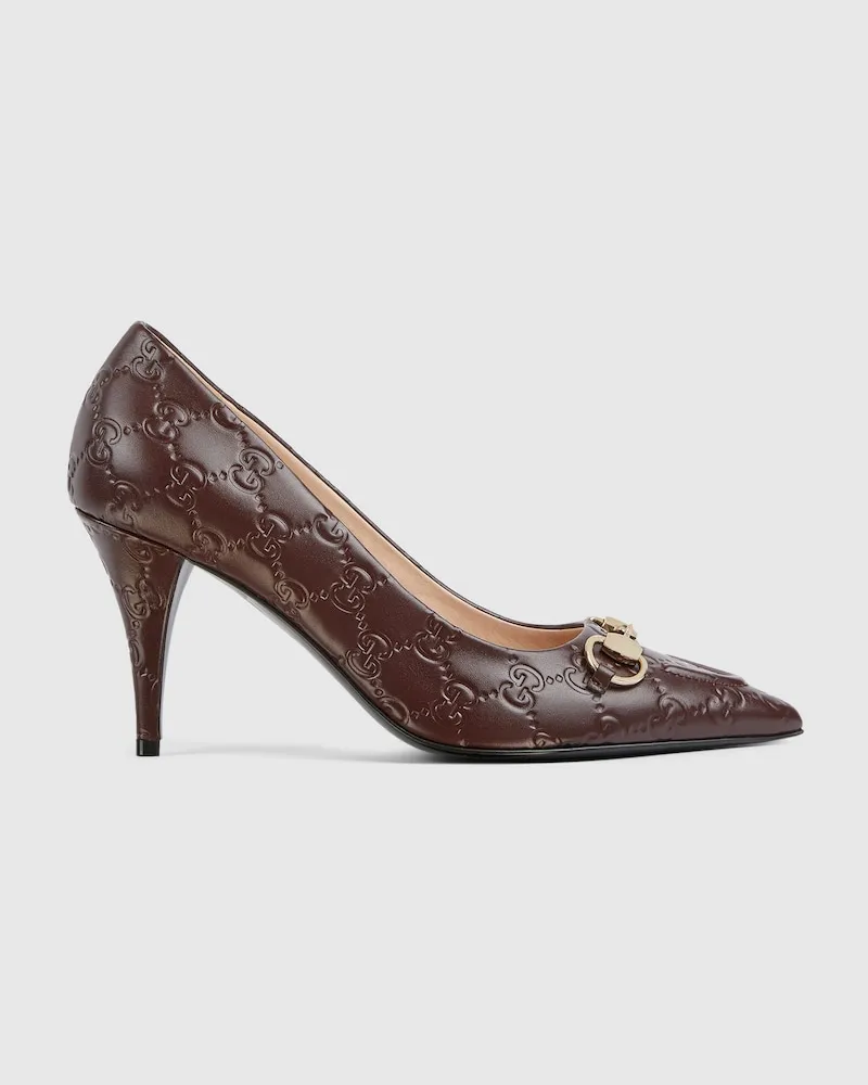 Gucci Damenpumps Mit Horsebit, Größe Braun