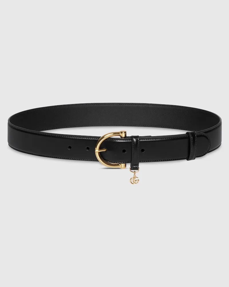 Gucci Gürtel Mit Steigbügelschnalle, Größe 95 Schwarz