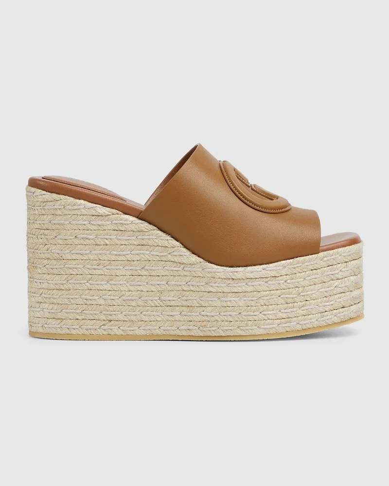 Gucci Damensandale Mit GG, Größe Braun