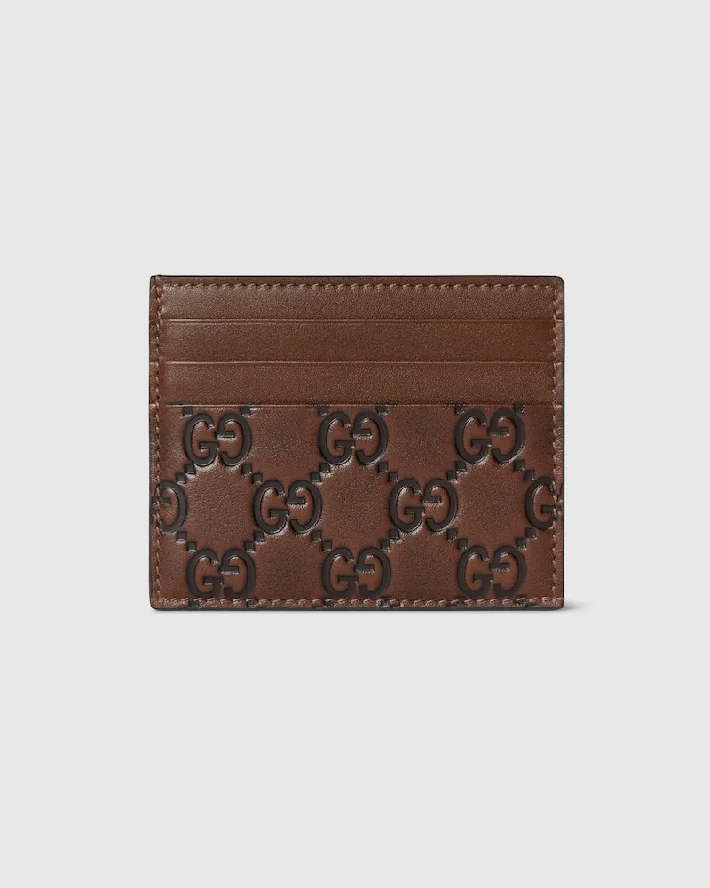 Gucci Porte-cartes GG Emblem Marron