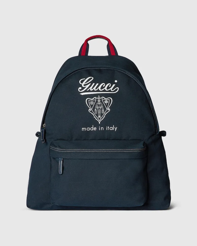 Gucci Maxi-Rucksack aus Canvas Mit Print Blau