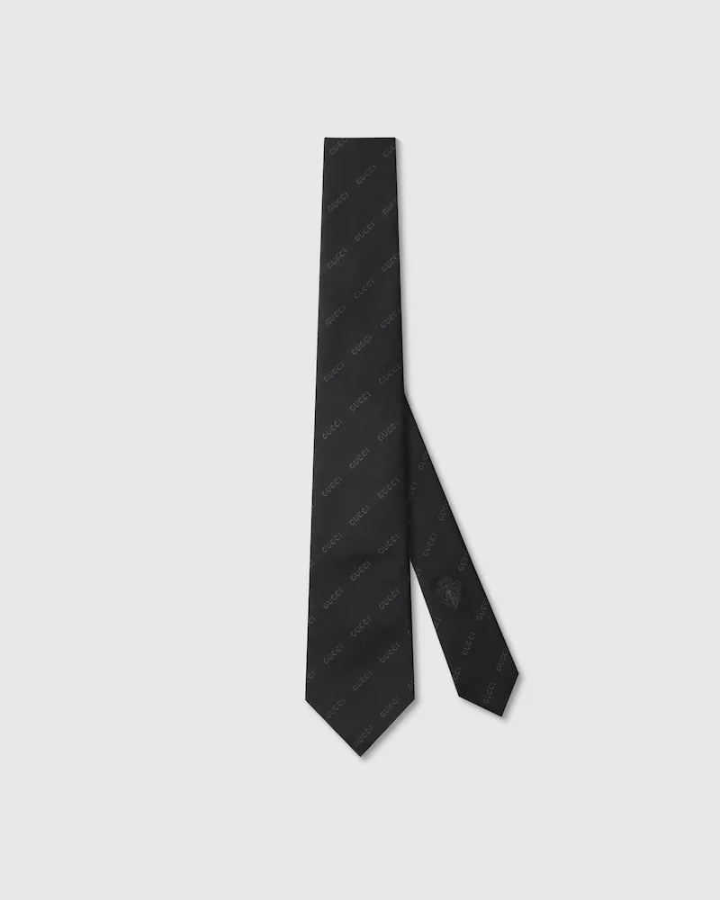 Gucci Krawatte aus Seidenjacquard Schwarz