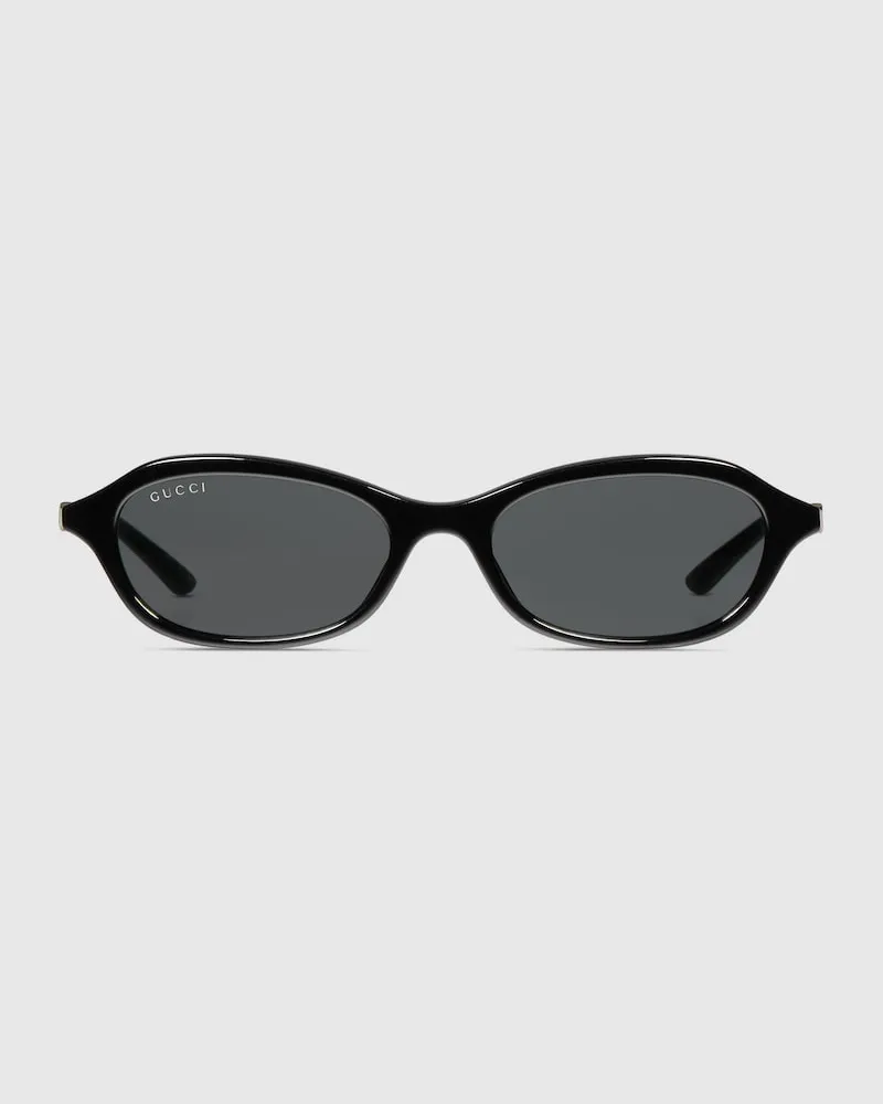 Gucci Sonnenbrille mit Ovalem Rahmen Schwarz