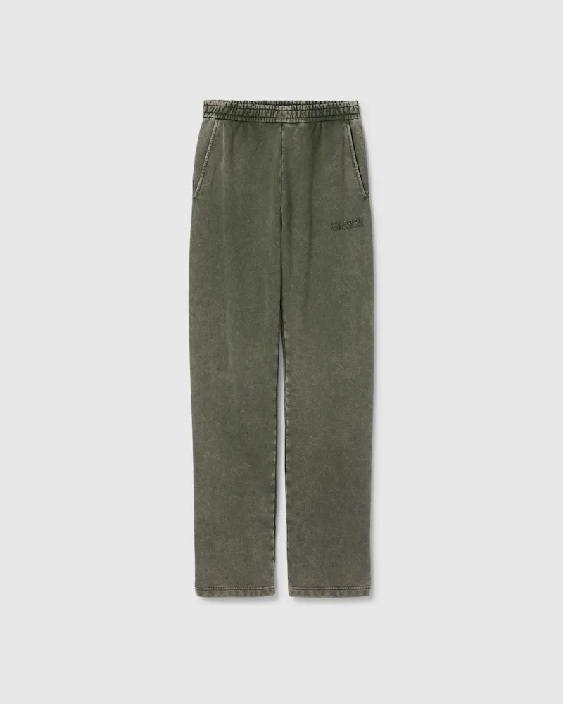 Gucci Jogginghose aus Baumwolle Mit Stickerei, Größe Grün