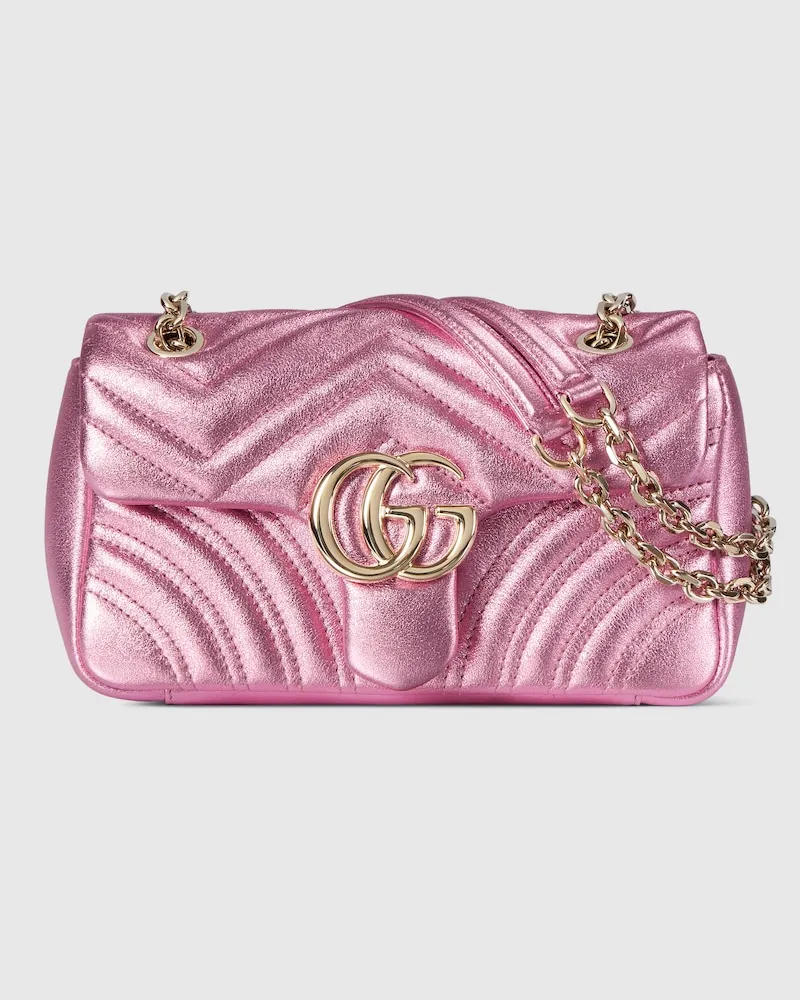 Gucci Kleine GG Marmont Schultertasche Pink