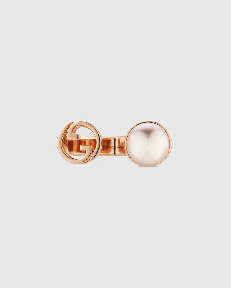 Gucci Blondie Ring Mit Kunstharzperle, Größe Undefined