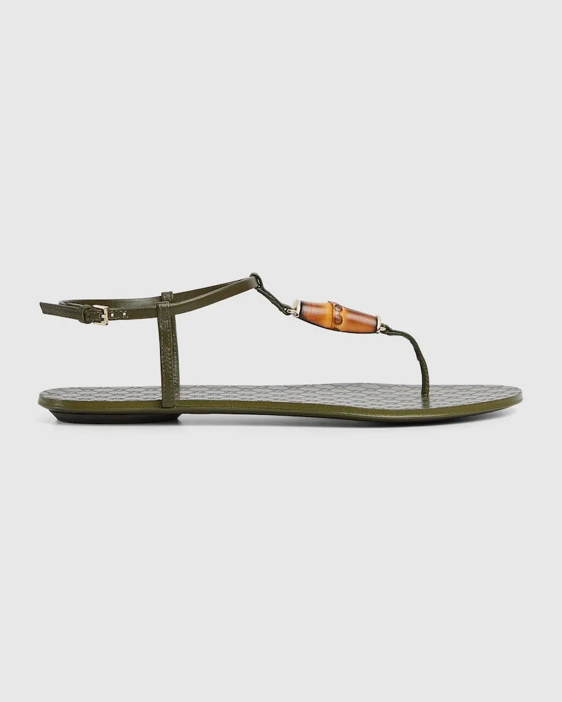 Gucci Damen-Zehensandale Mit Bambus, Größe Grün