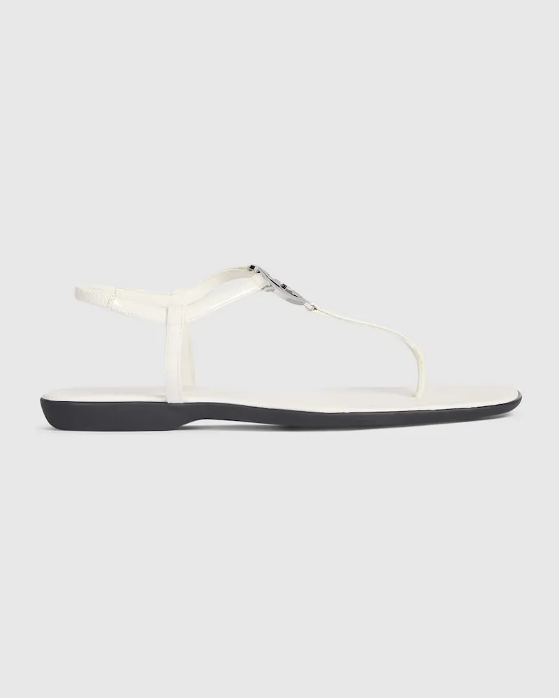 Gucci Damen-Zehensandale mit GG, Größe Weiß