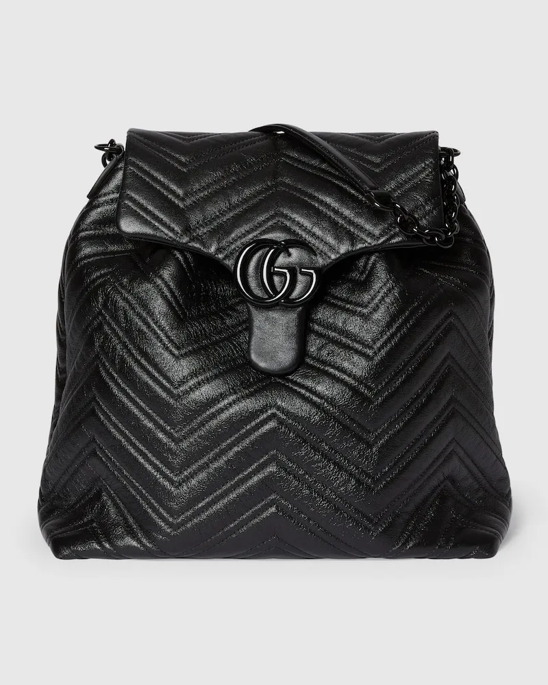 Gucci Mittelgroßer GG Marmont Rucksack Schwarz