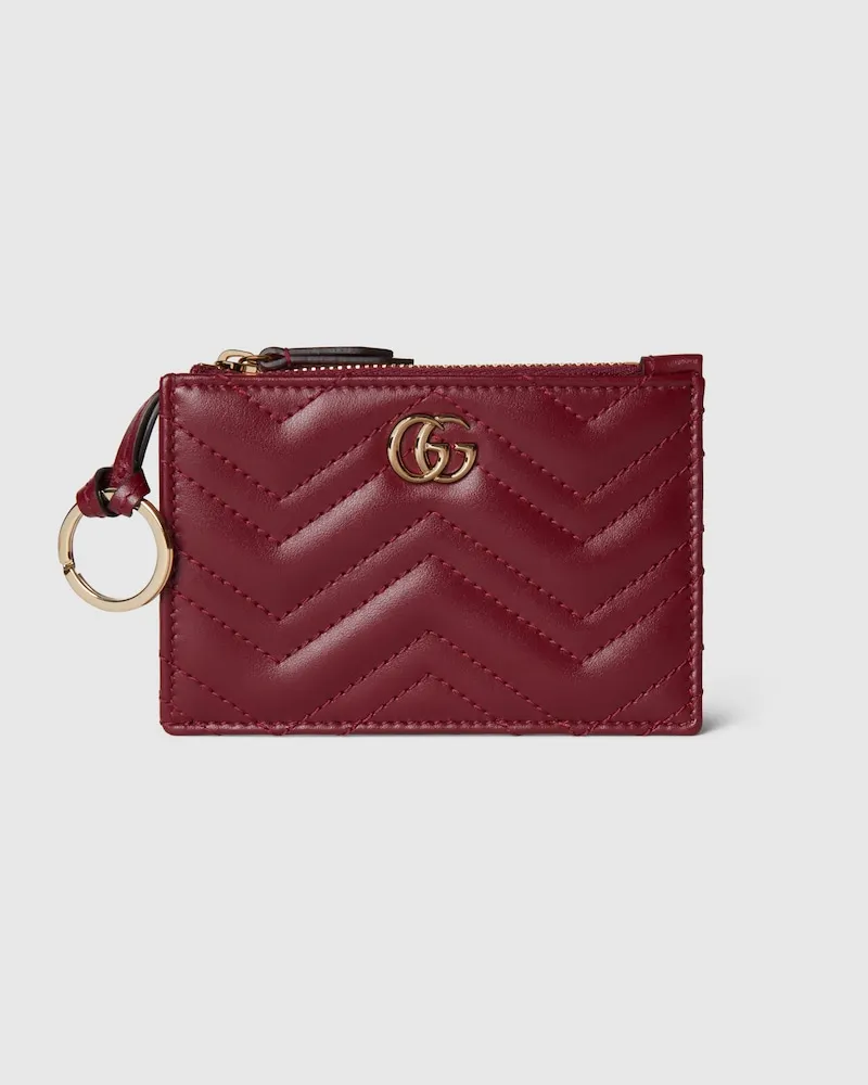 Gucci GG Marmont Schlüsseltäschchen Mit Reißverschluss Bordeauxrot