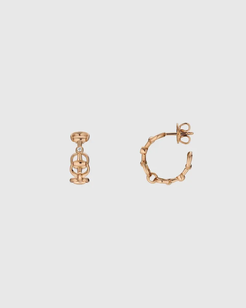 Gucci Horsebit Creolen Diamanten 18k Gold Roségold