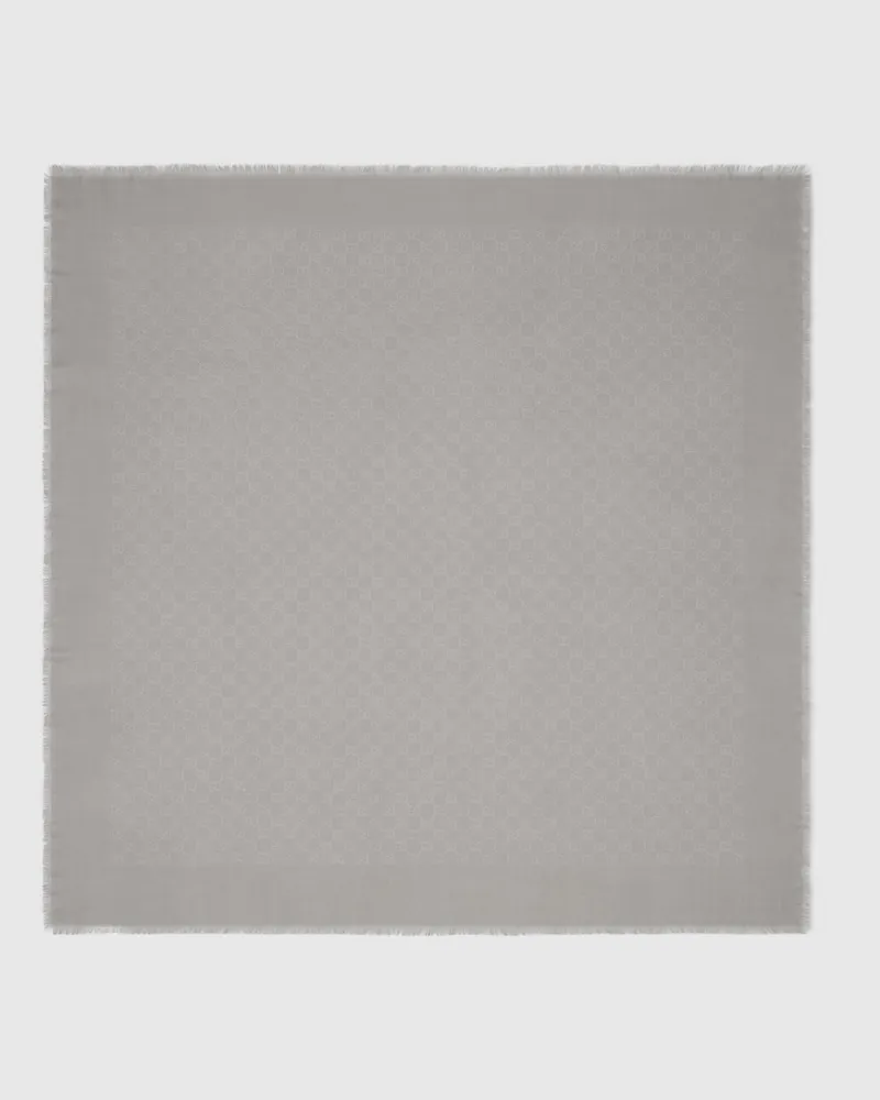 Gucci Halstuch aus GG Woll- Und Seidenjacquard Beige