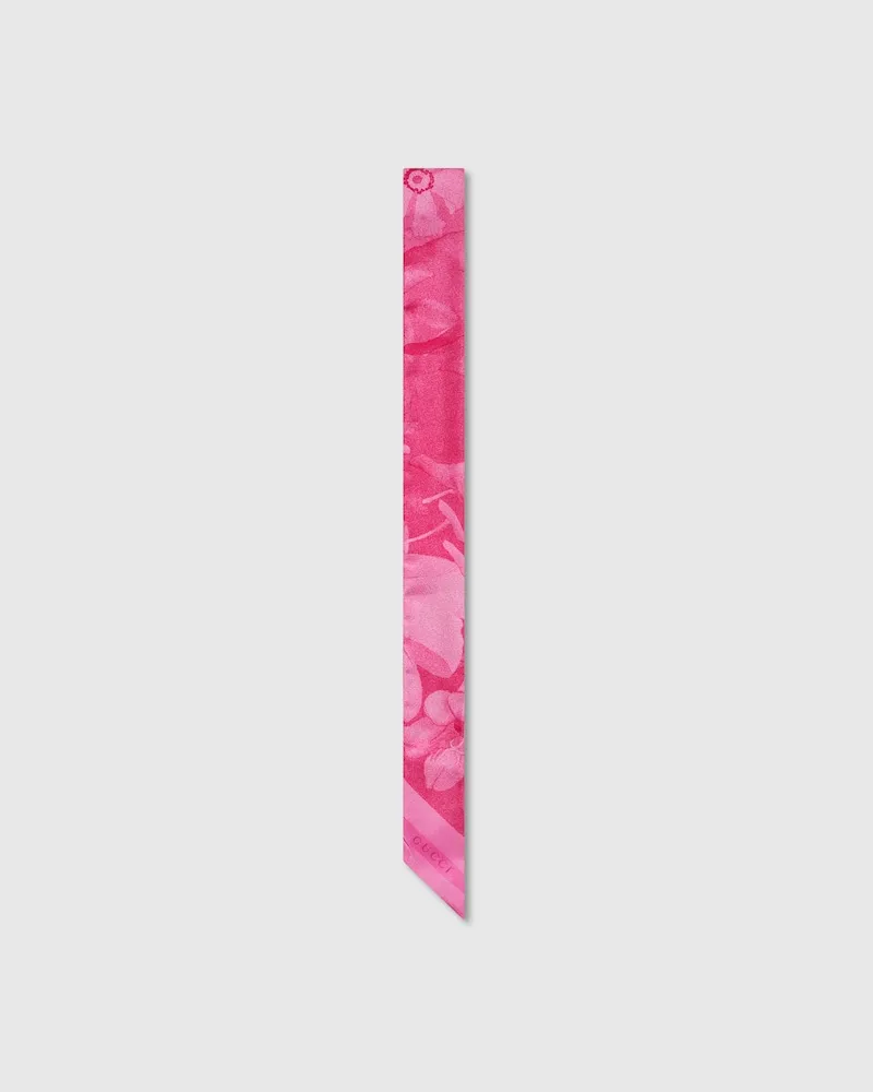 Gucci Band aus Seidentwill mit Print Pink