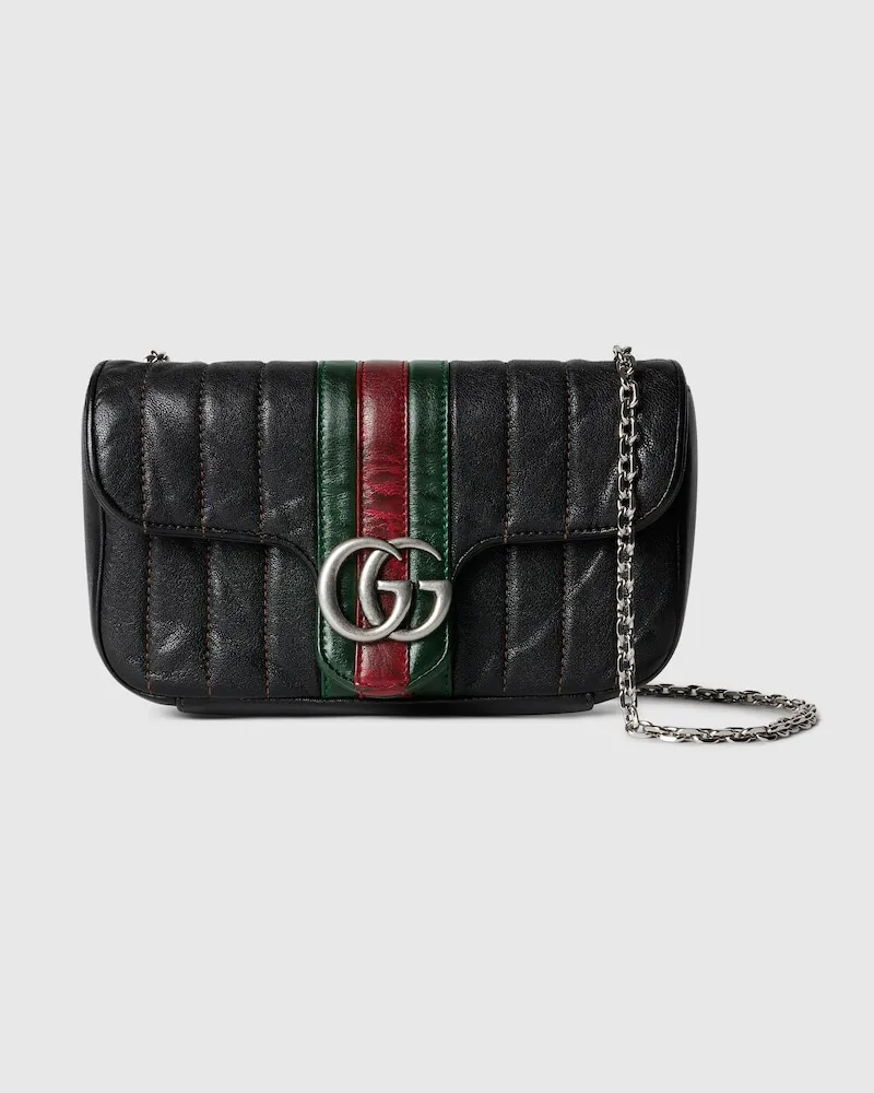 Gucci Jetset GG Marmont Kleine Schultertasche Schwarz