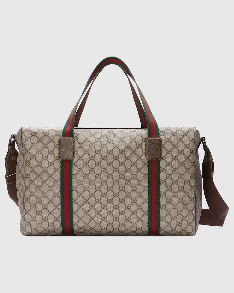 Gucci Mittelgroße Reisetasche Mit Web Beige