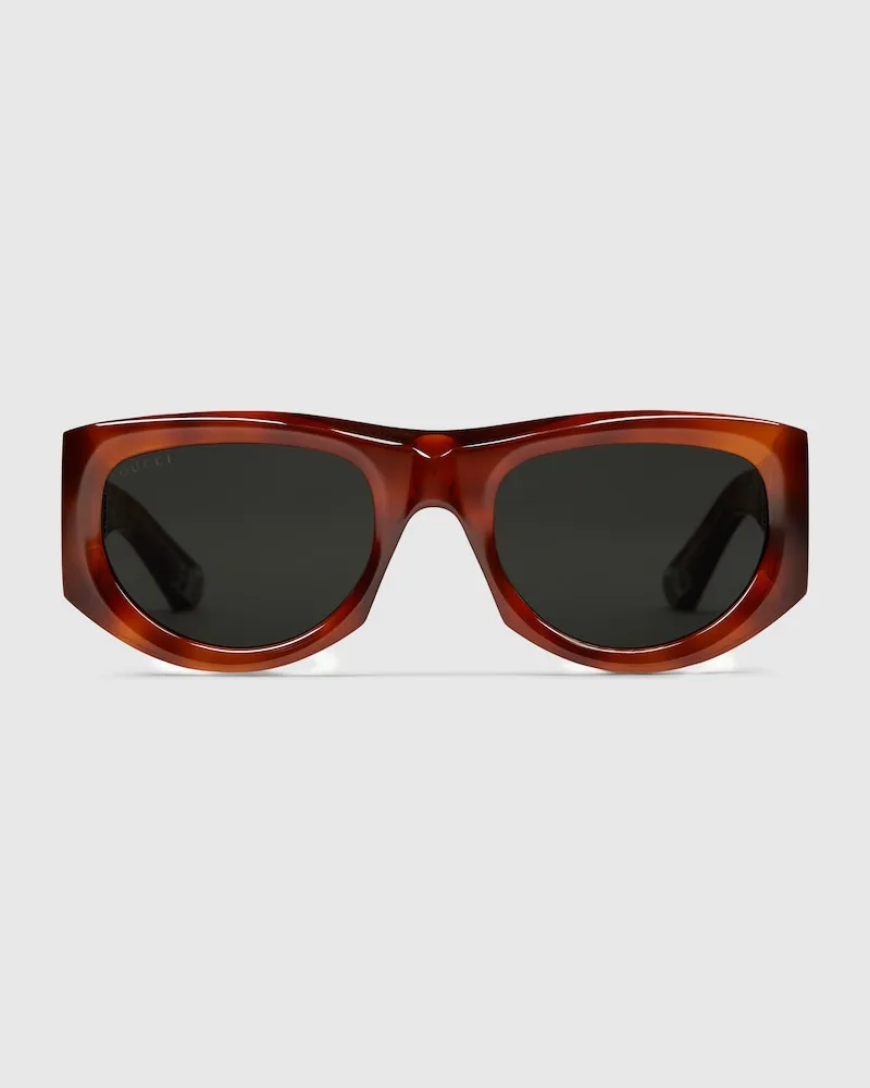 Gucci Sonnenbrille Mit Rechteckigem Rahmen Braun