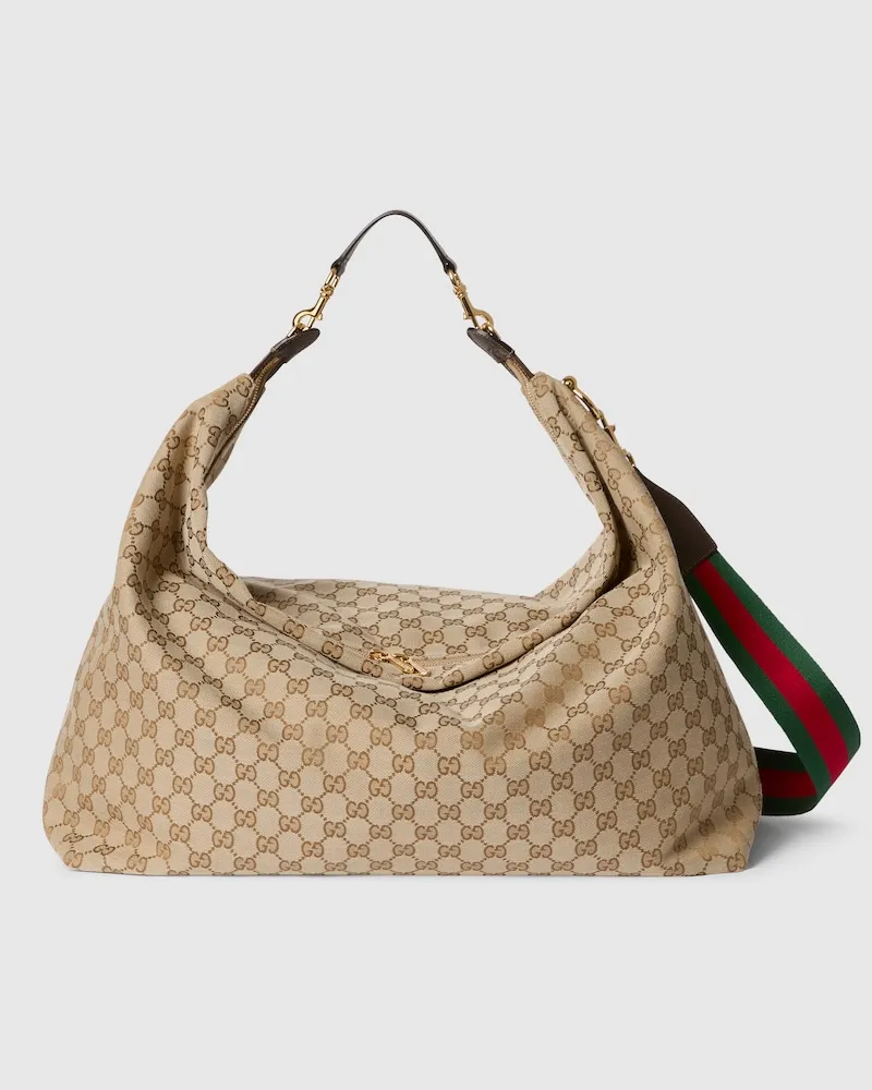 Gucci Große Brera Umhängetasche Beige