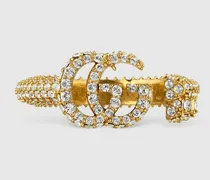 Doppel G Schlüsselring Mit Kristallbesatz, Größe