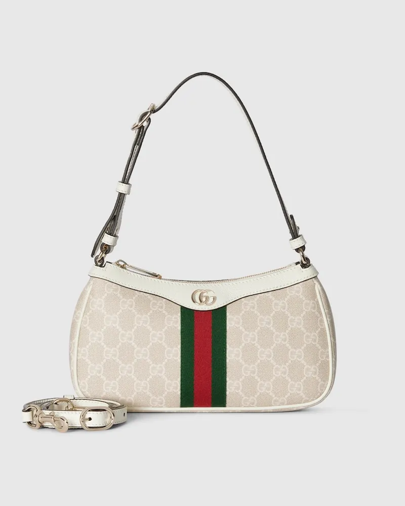 Gucci Kleine Ophidia Schultertasche Weiß
