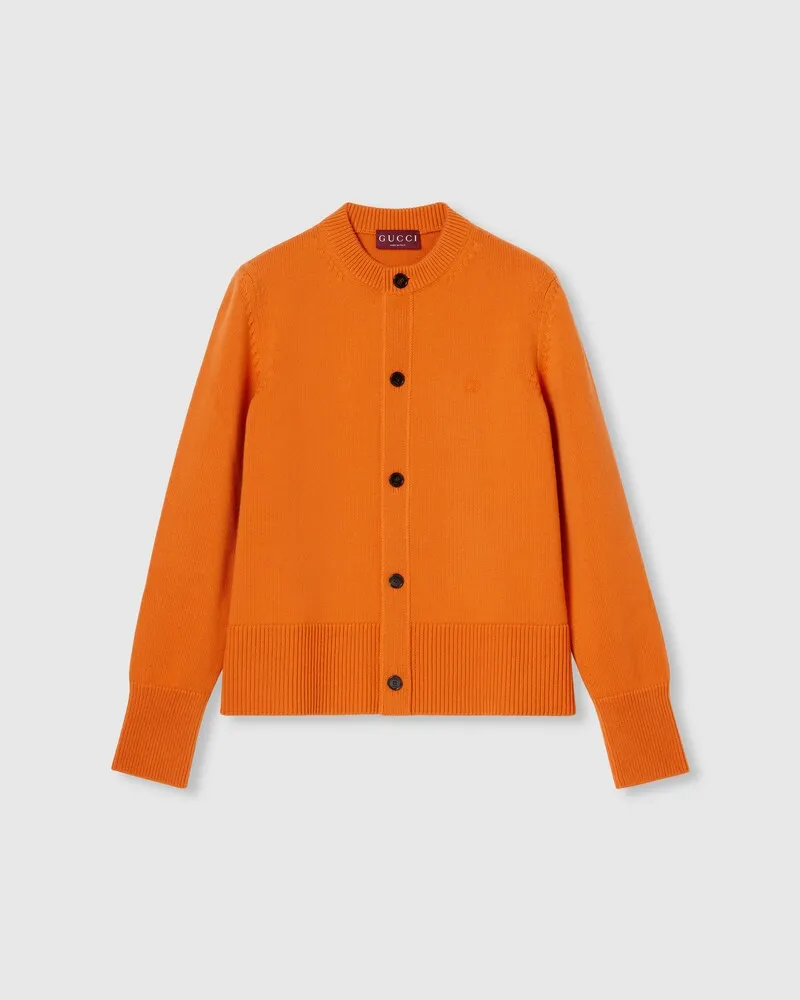 Gucci Cardigan aus Kaschmirstrick, Größe Orange