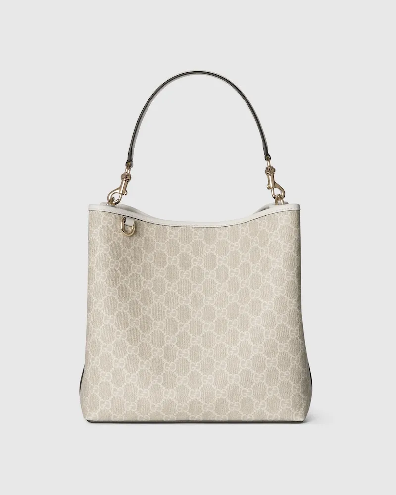 Gucci Mittelgroße GG Emblem Bucket Bag Beige