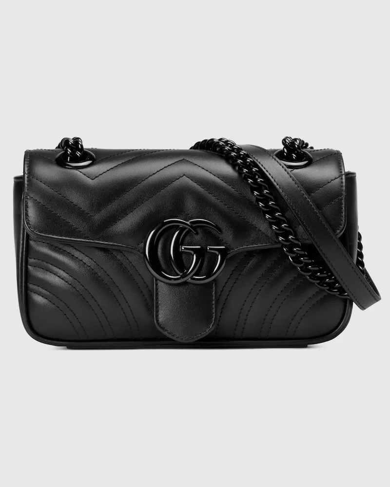 Gucci Kleine GG Marmont Schultertasche Schwarz