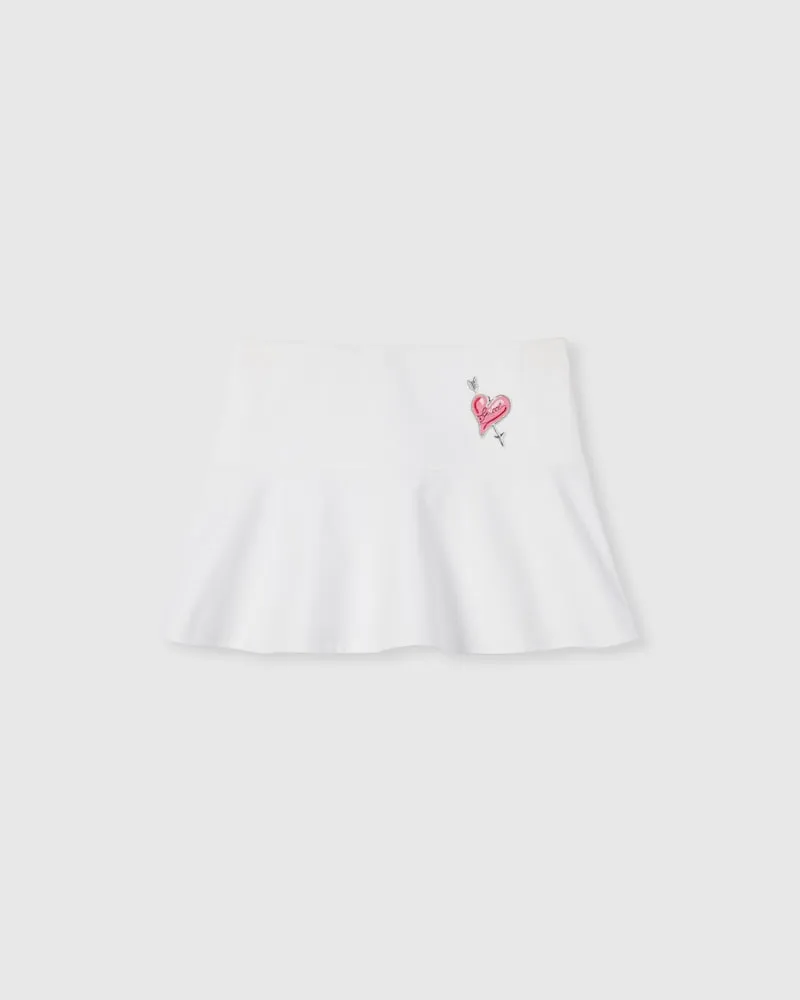 Gucci Rock aus Baumwollcanvas Mit Patch, Größe Weiß