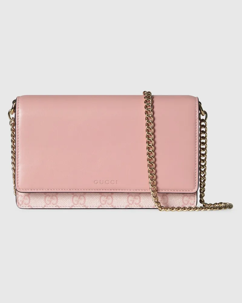 Gucci GG Emblem Brieftasche Mit Kettenriemen Pink