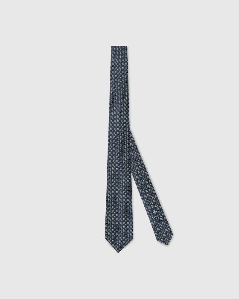 Gucci Krawatte aus GG Seidenjacquard Blau
