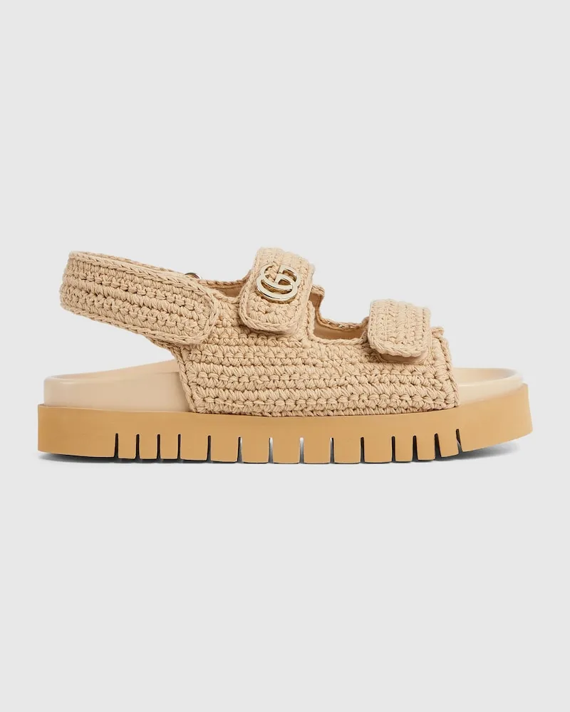 Gucci Damensandale Mit Doppel G, Größe Beige