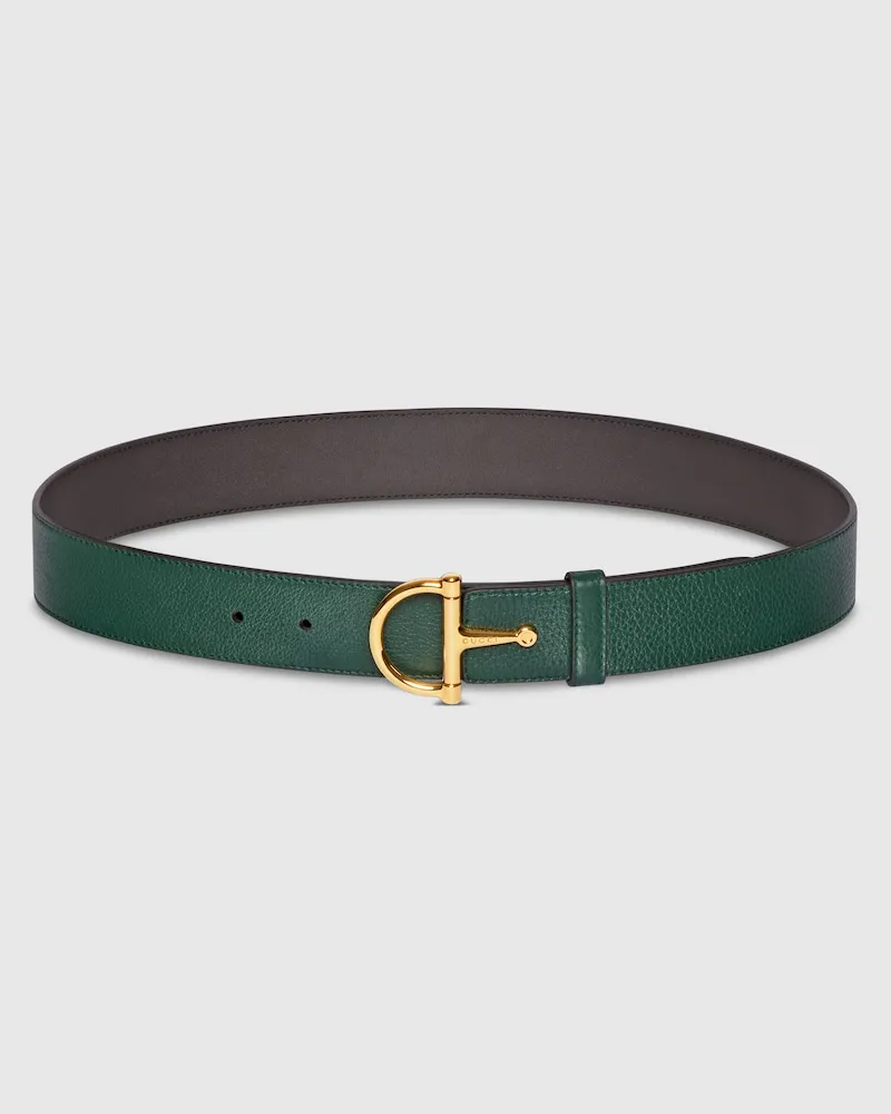 Gucci Gürtel Mit Halber Horsebit-Schnalle, Größe 95 Grün
