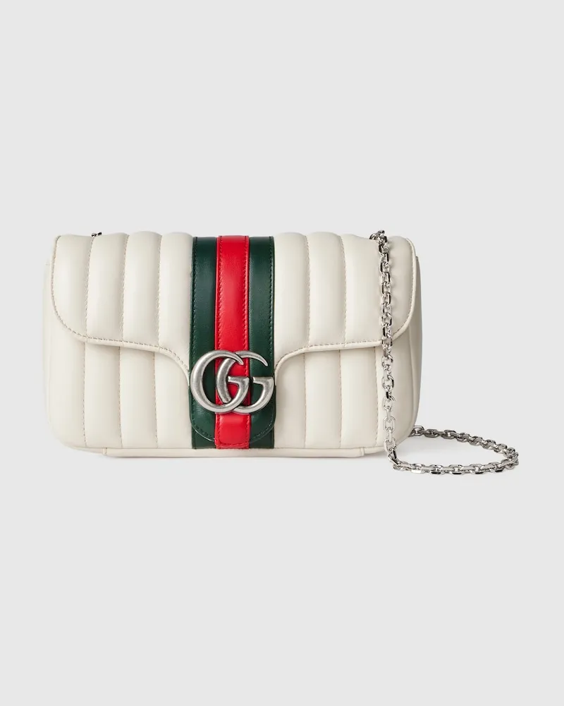 Gucci Jetset GG Marmont Kleine Schultertasche Weiß