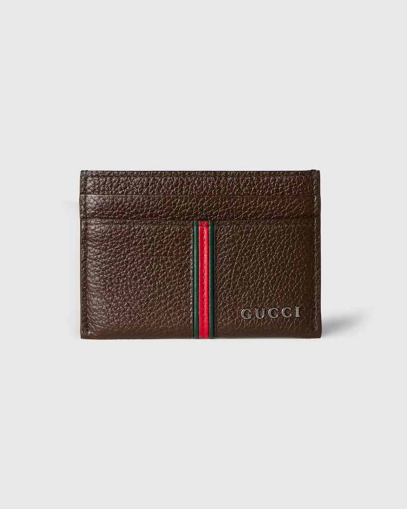 Gucci Kartenetui mit Web Braun