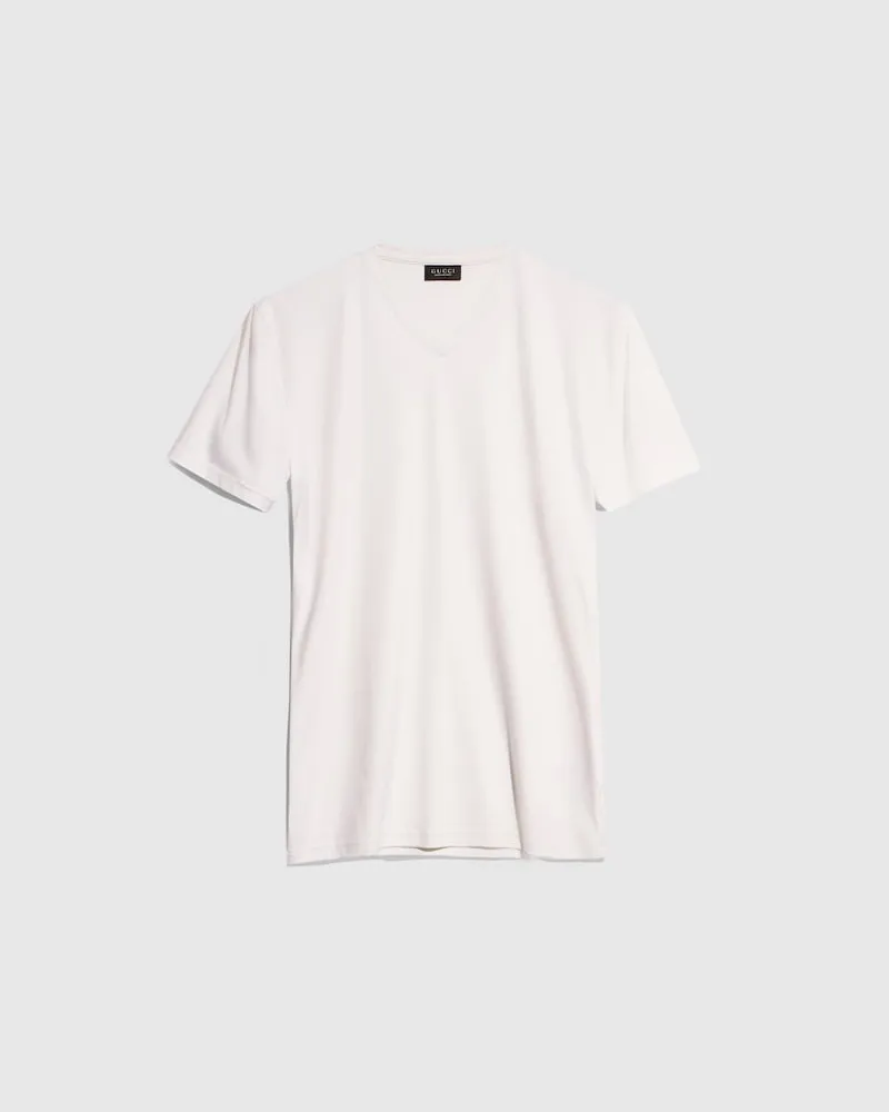 Gucci T-Shirt aus Weichem Rayon-Jersey, Größe Weiß