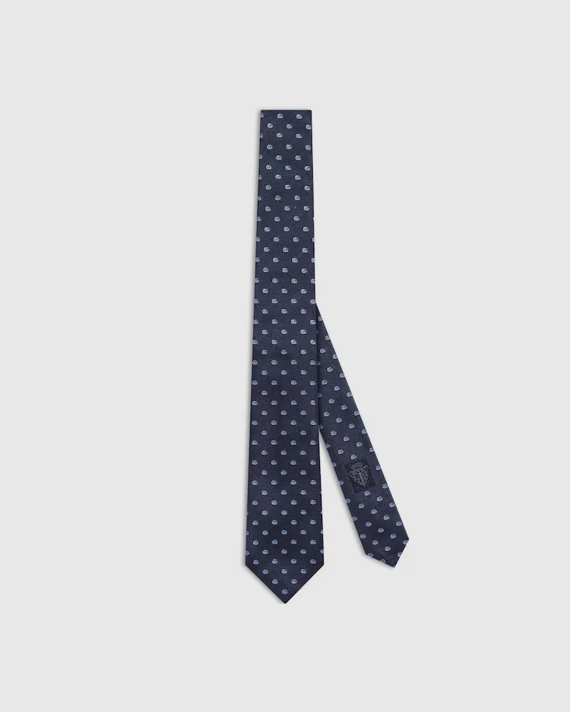 Gucci Krawatte aus Seidenjacquard mit Doppel G Blau